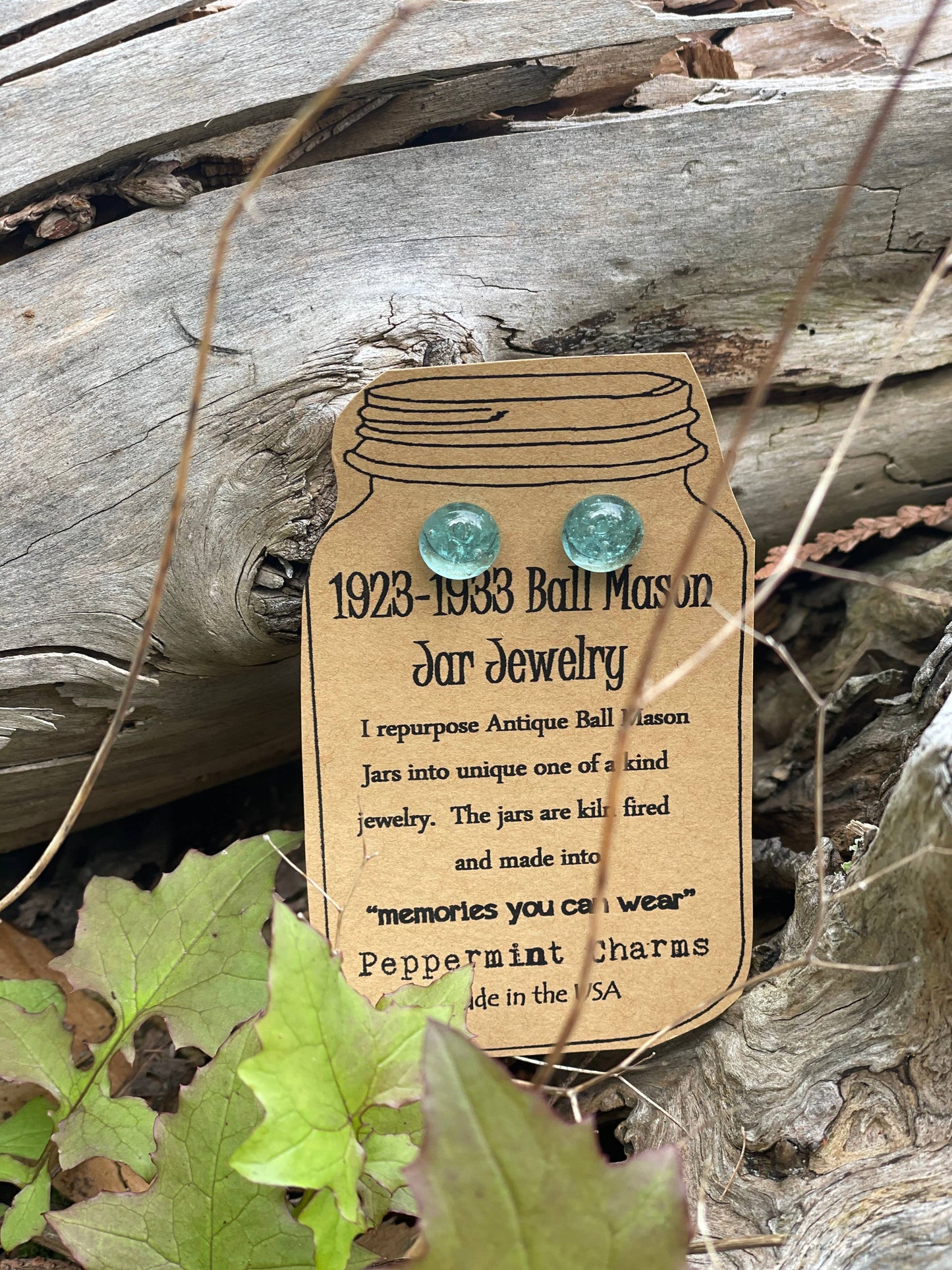 Ball Mason Jar Stud Earrings