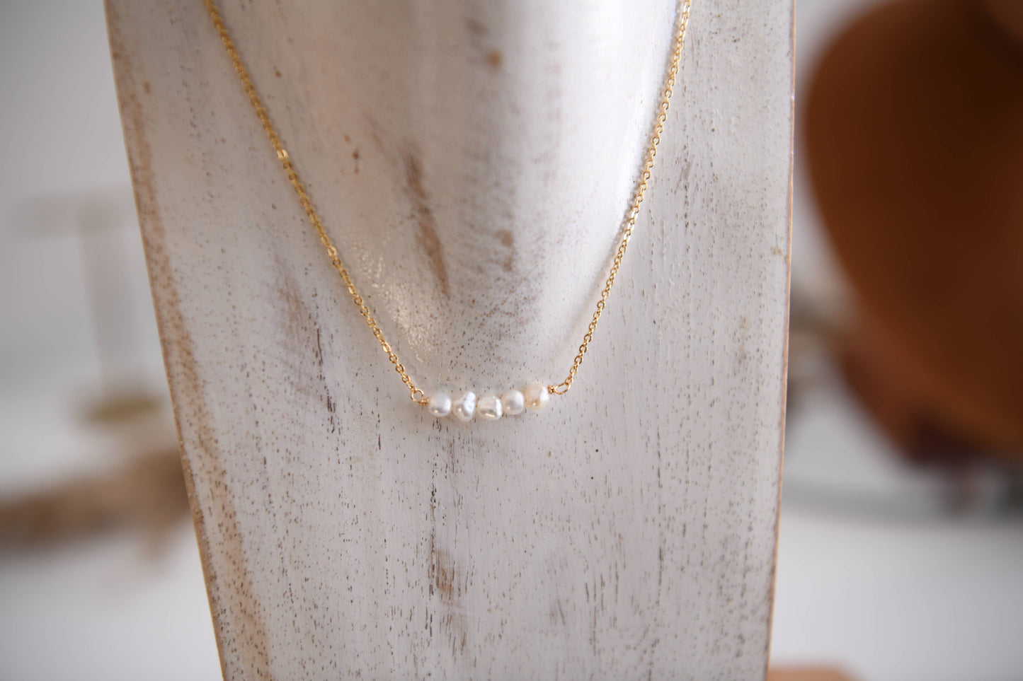 Freshwater Pearl Necklace 14K Gold Plated