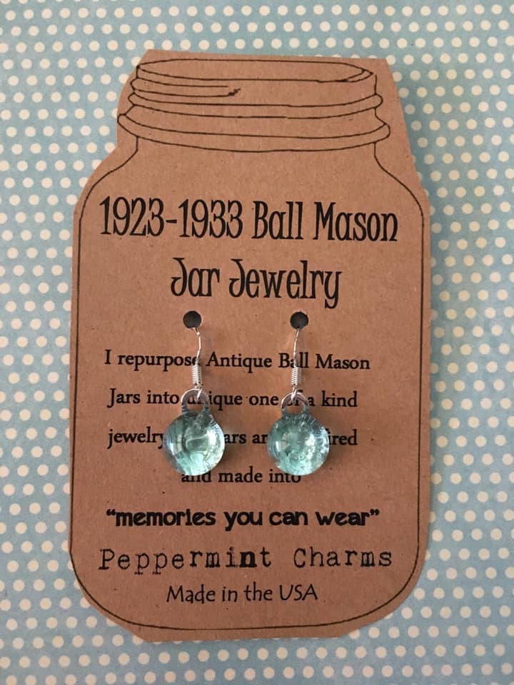 Ball Mason Jar Round Dangle Earrings
