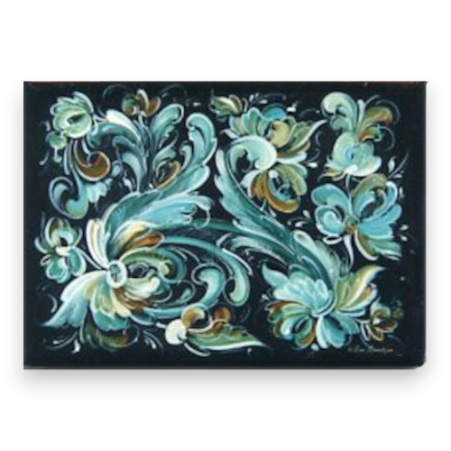 Rosemaling Magnet, Black