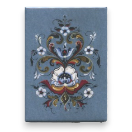 Rosemaling Magnet, Prussian Blue