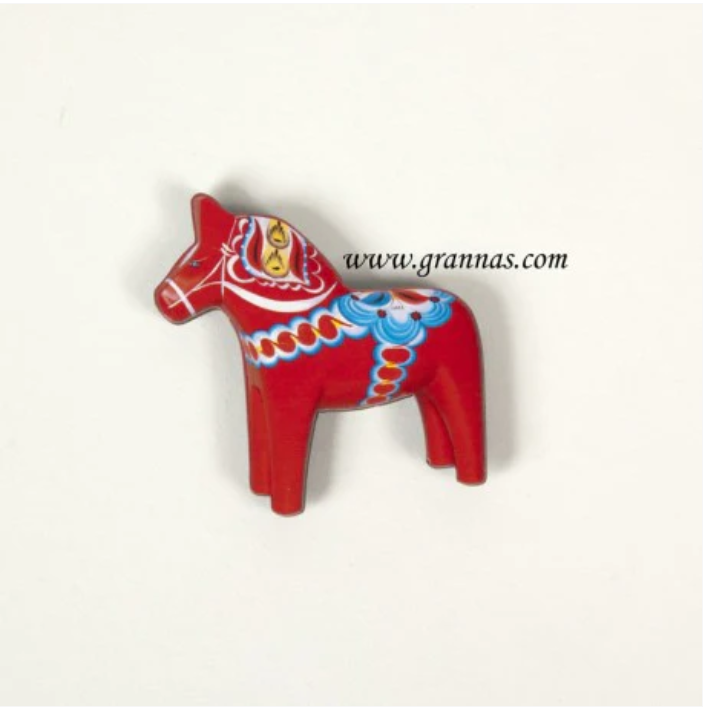 Printed Red Dala Horse Magnet