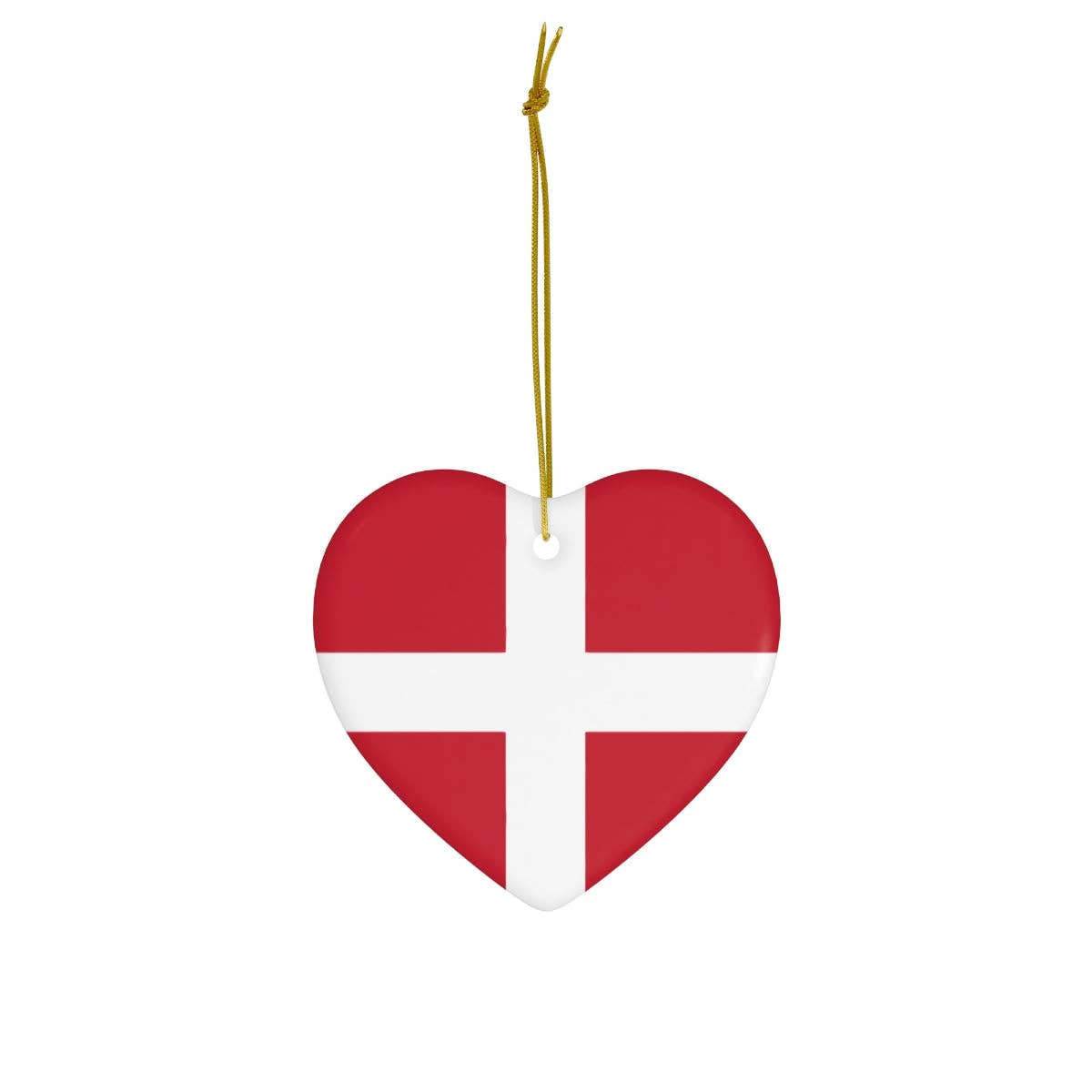 Danish Flag Heart Ornament