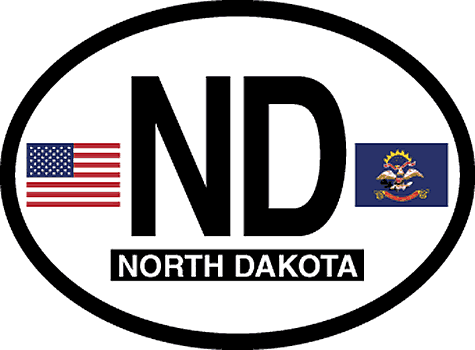 North Dakota Oval Sticker