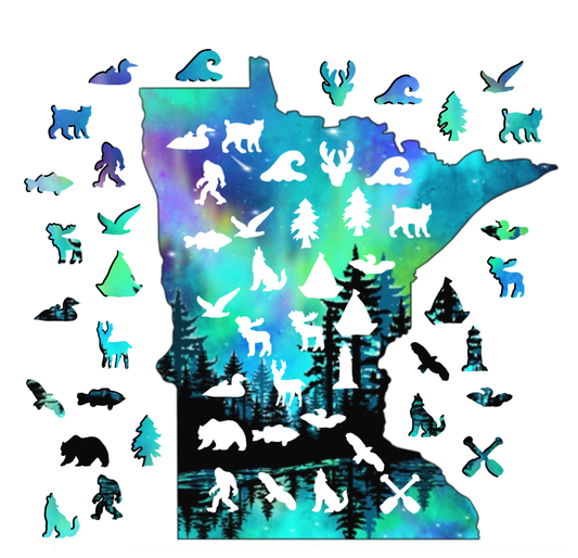 MN Northern Lights Wooden Puzzle