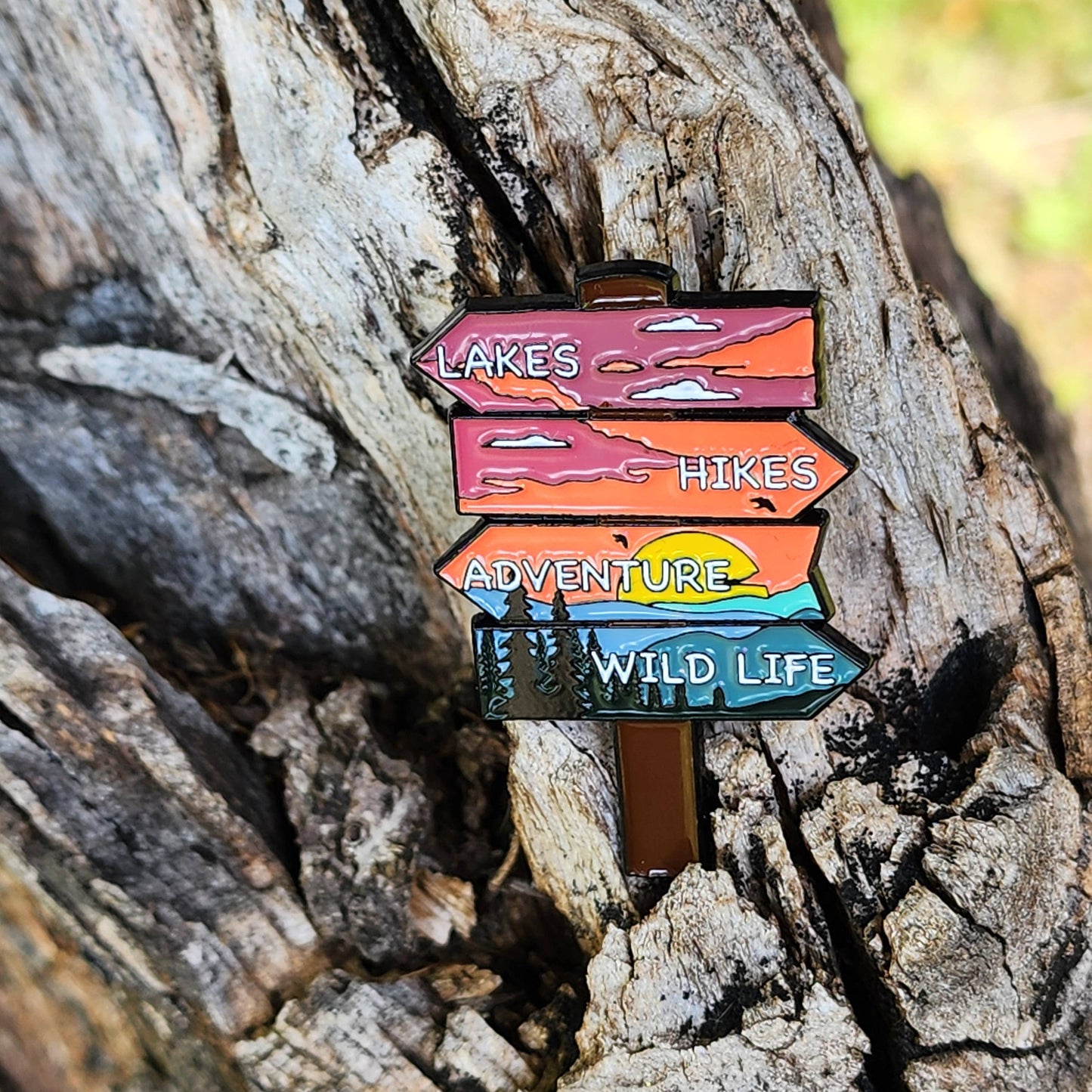 Sign Post soft enamel pin