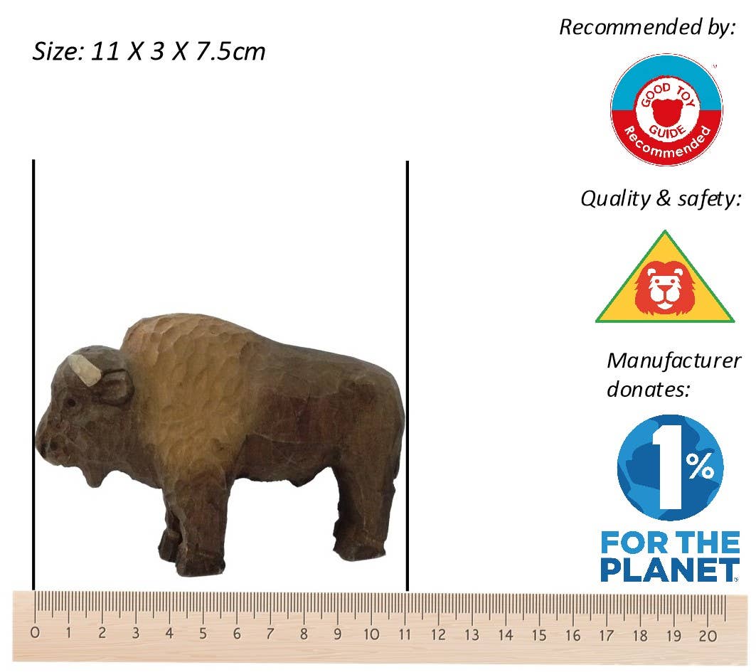 Wudimals® Wooden Bison Animal Toy