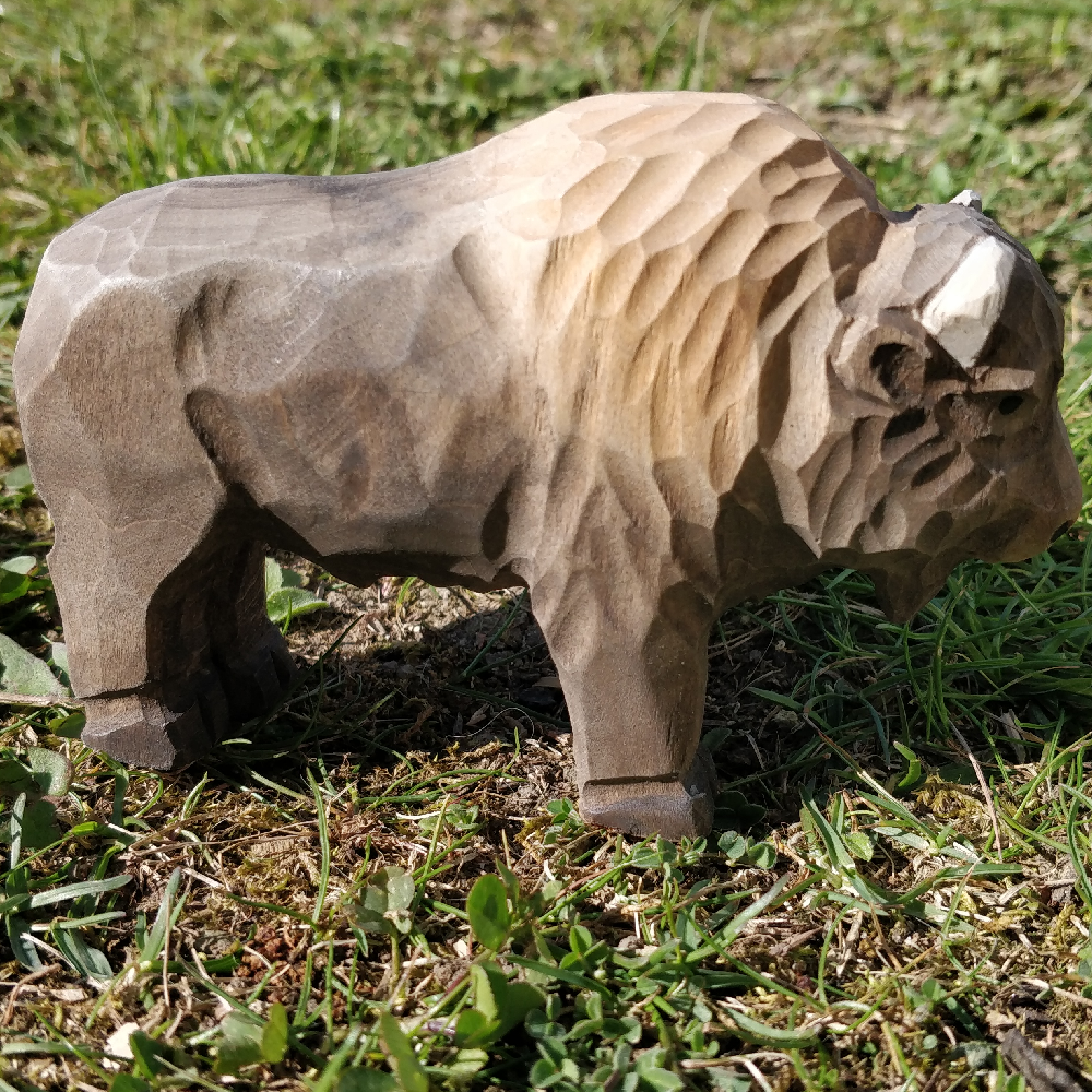 Wudimals® Wooden Bison Animal Toy