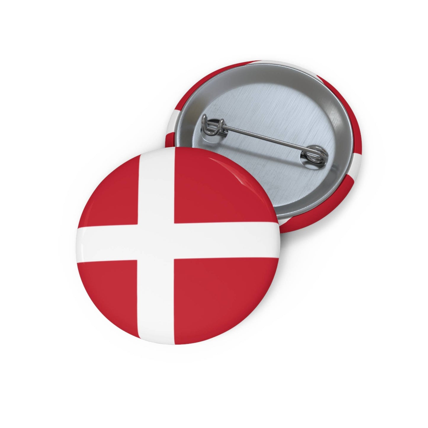 Danish Flag Pin Back Buttons