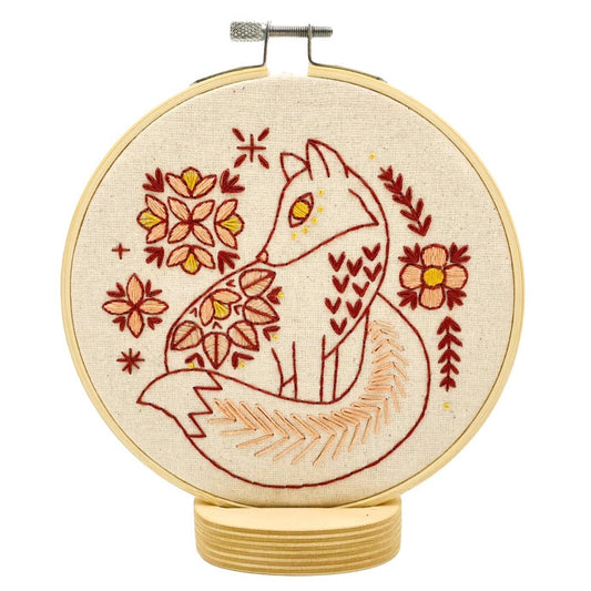 Folk Fox Complete Embroidery Kit - Colour