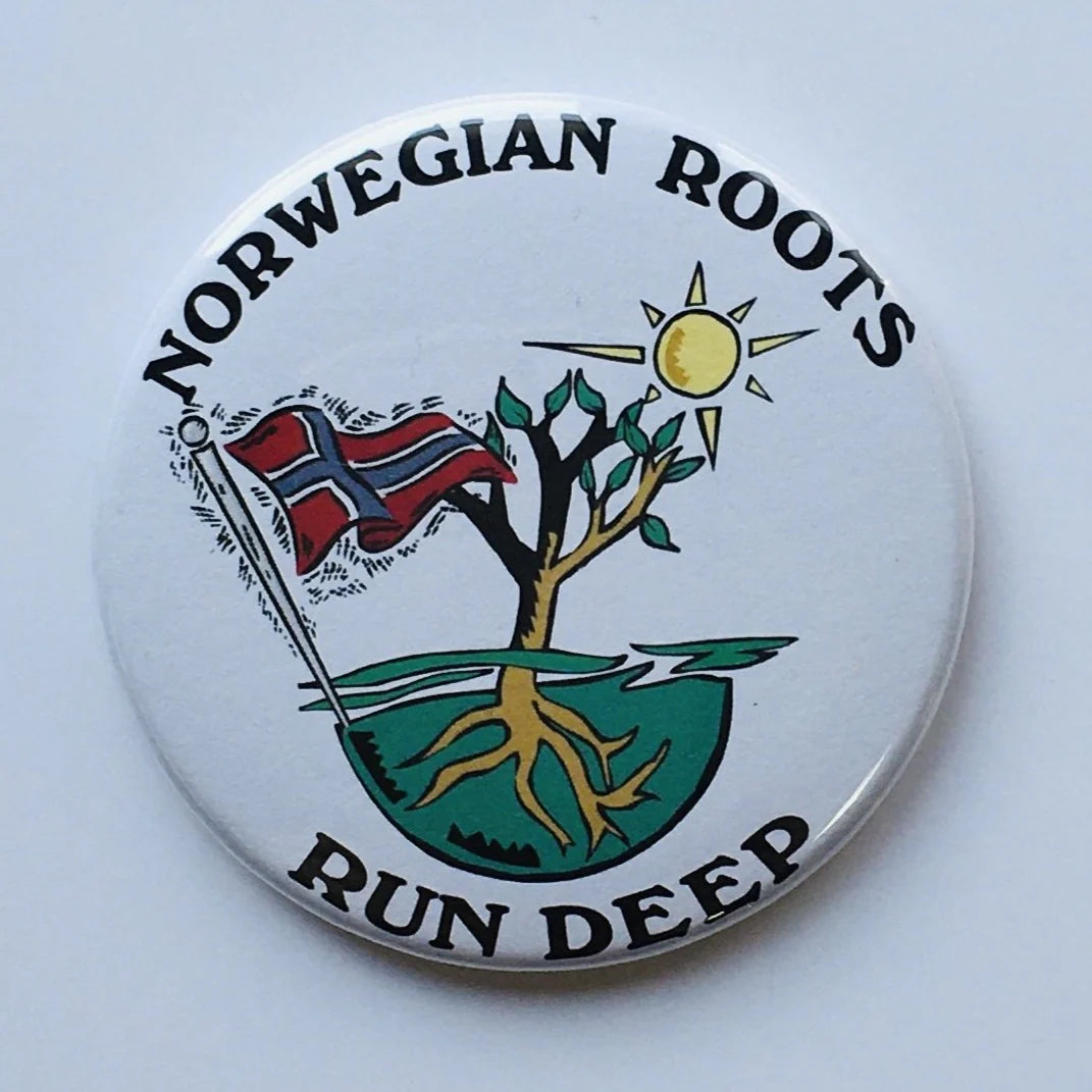Norwegian Roots Run Deep round magnet