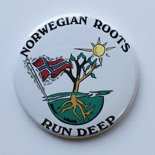 Norwegian Roots Run Deep round magnet