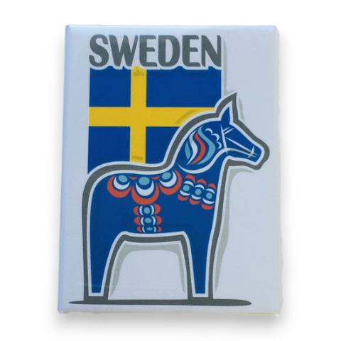 Sweden Flag with Dala Horse Magnet