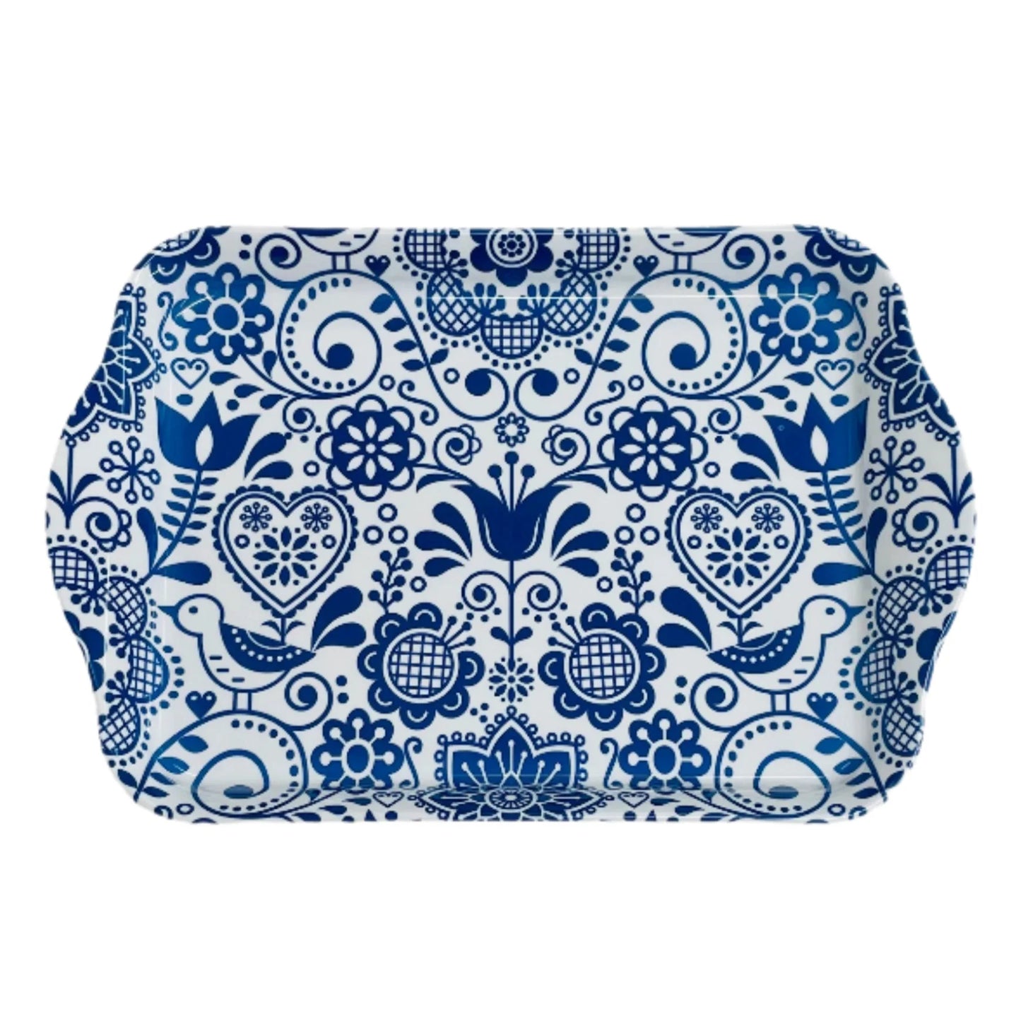 Small Tray - Blue Folk art
