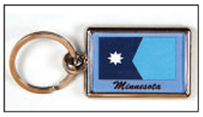 2 Sided MN Flag Rectangle Key Ring