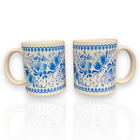 Blue Folk Art Coffee Mug (266U)