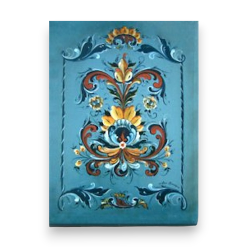 Rosemaling Magnet, Blue