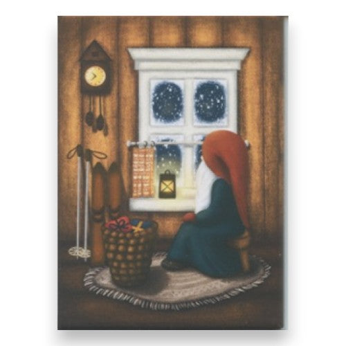 Gnome by the Window Rectangle Magnet