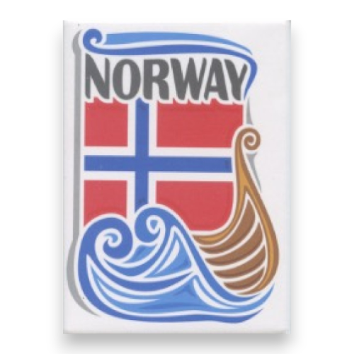 Norway Flag with Viking Ship Magnet