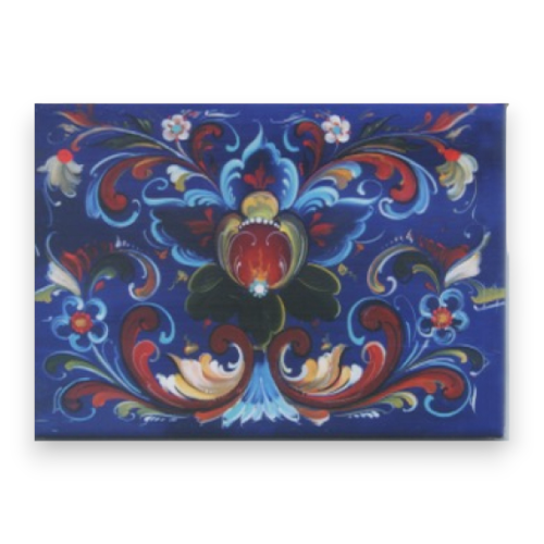 Rosemaling Magnet, Royal Blue