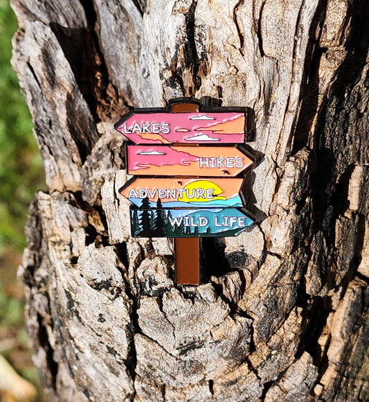 Sign Post soft enamel pin