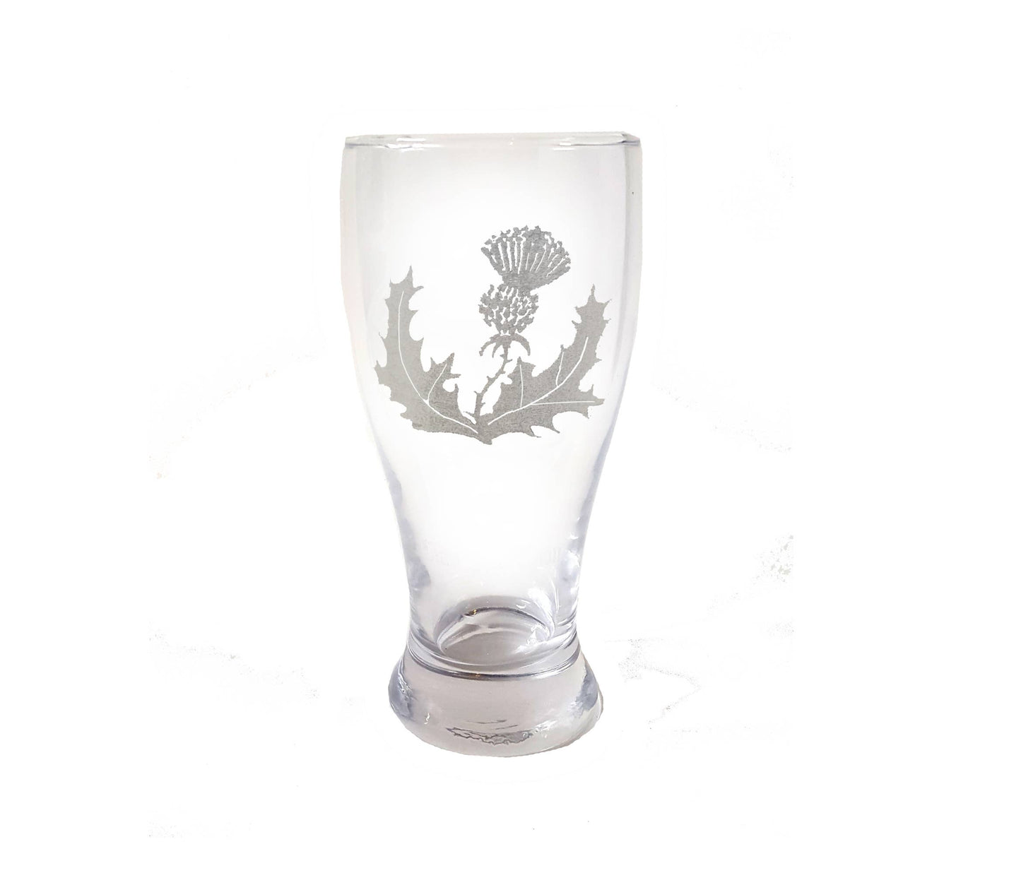Scottish Thistle Engraved Pint Glass