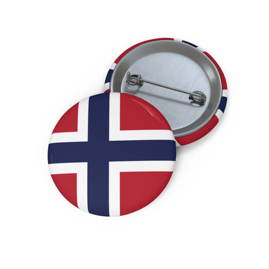 Norwegian Flag Pin Back Buttons