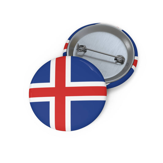 Icelandic Flag Pin Back Buttons
