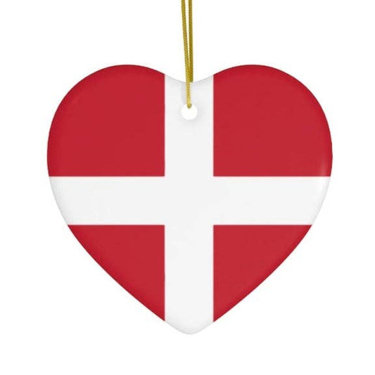 Danish Flag Heart Ornament