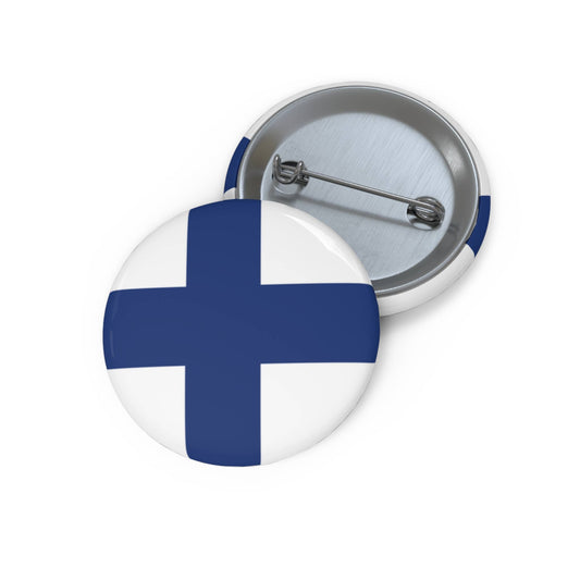 Finnish Flag Pin Back Buttons