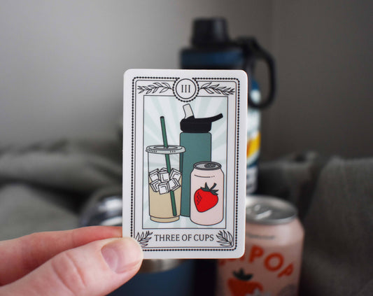Three Of Cups Tarot Card Sticker