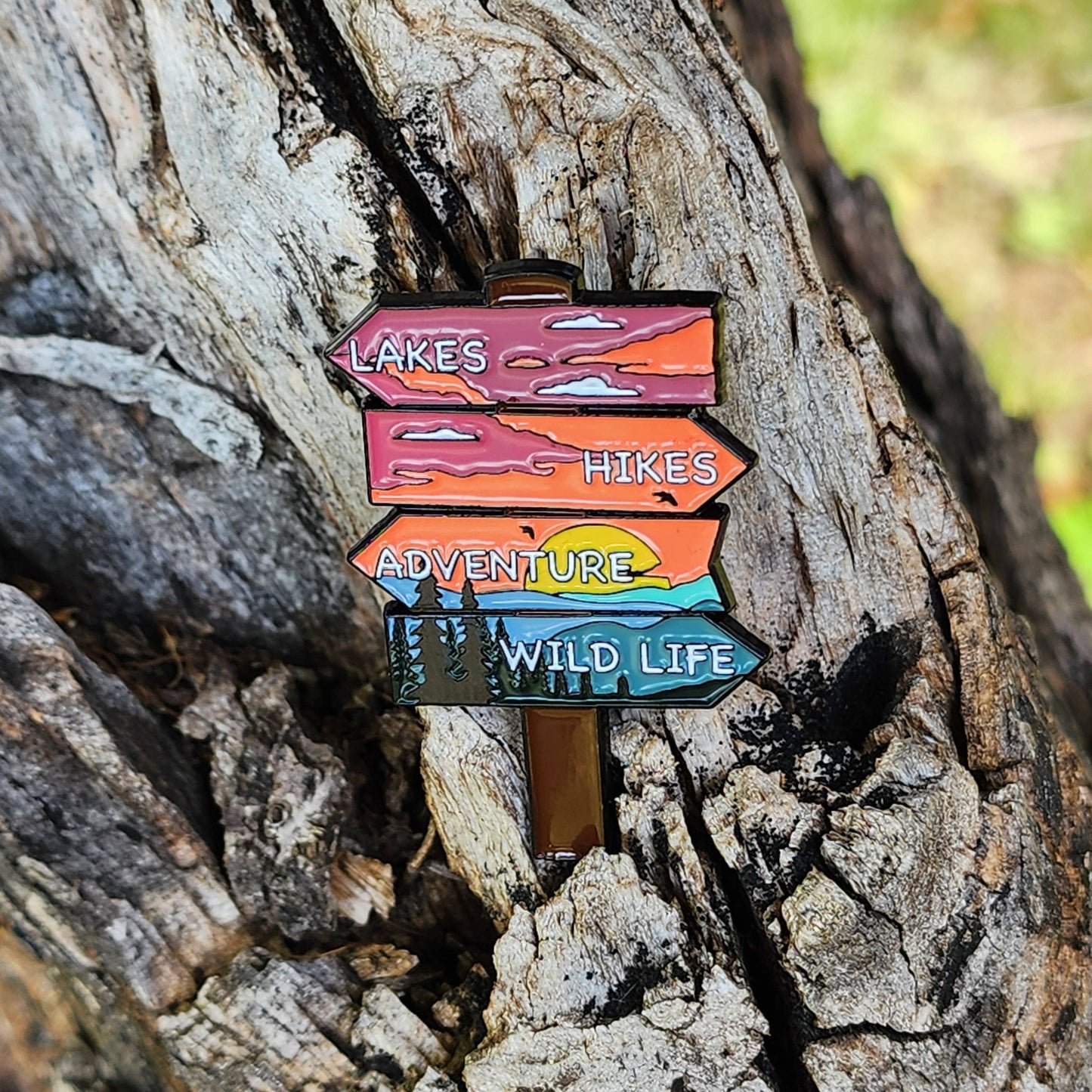 Sign Post soft enamel pin