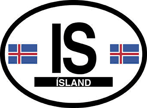 Iceland Oval Sticker