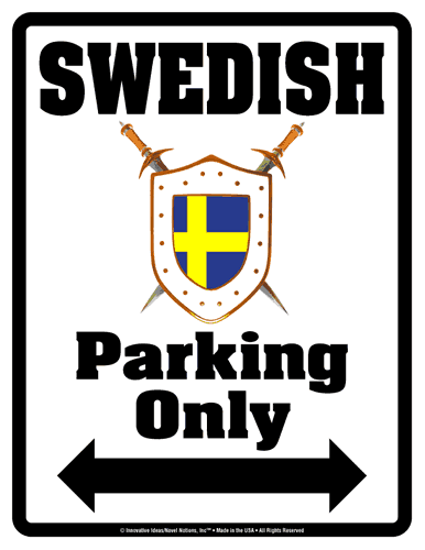 Swedish Parking Only Sign
