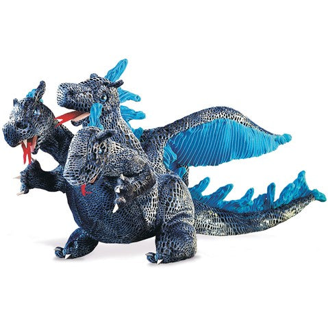 FOLKMANIS® Blue Three-Headed Dragon Puppet
