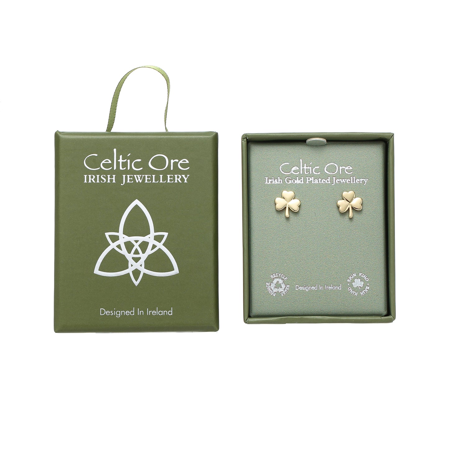 Gold Plate Shamrock Earrings