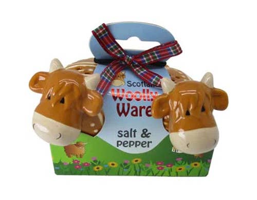 Highland Cow Ceramic Salt & Pepper Shakers