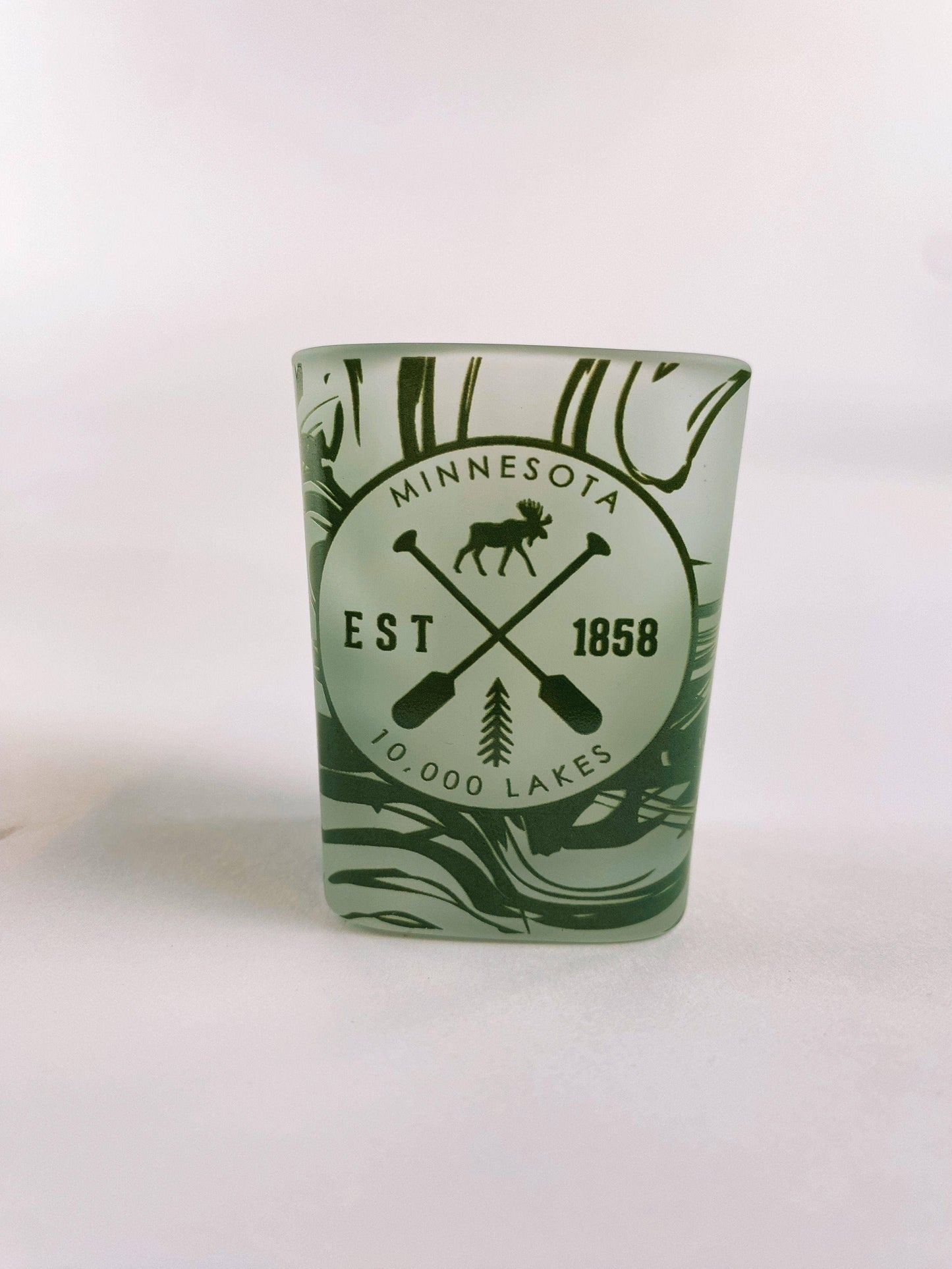 Minnesota Established Marble Green Shot Glass